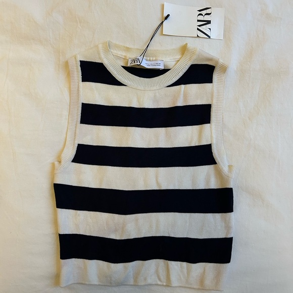 Zara Tops - Zara Black and White Striped Women's Top
